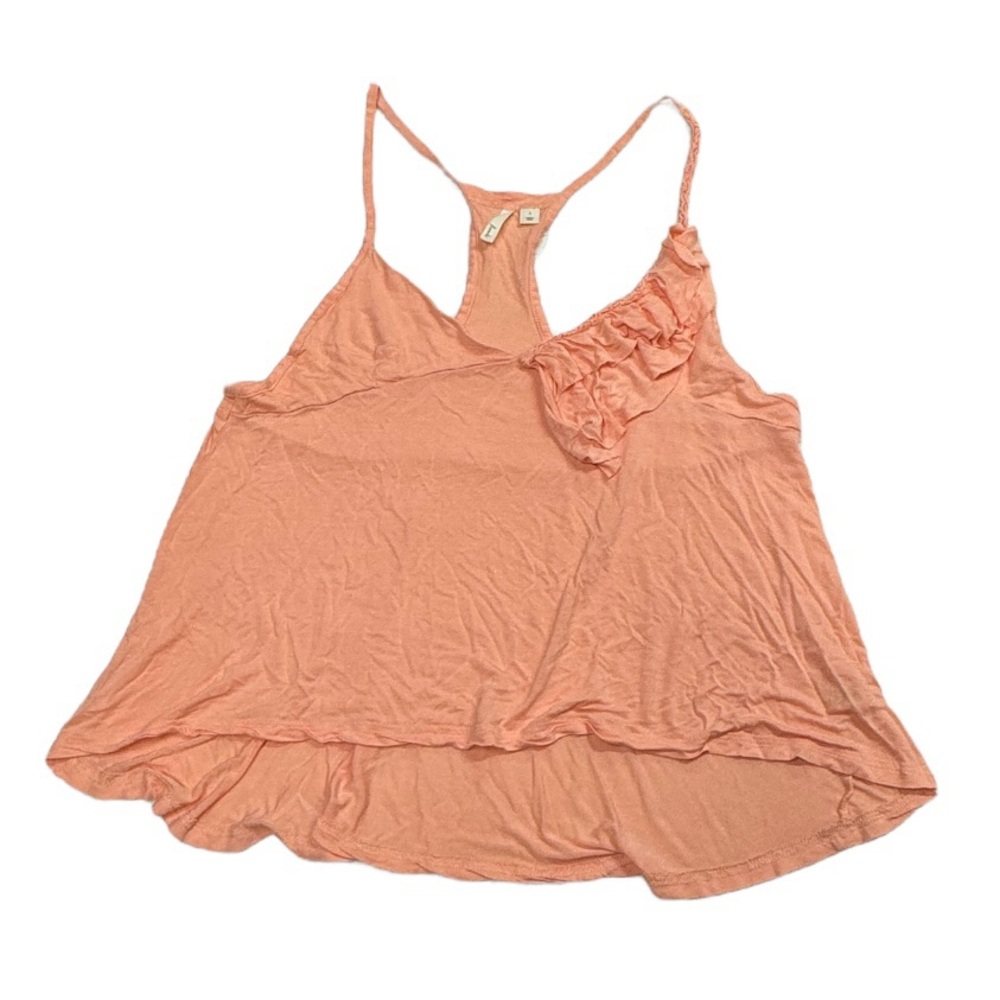 Frenchi size large light pink colored flowy tank top with asymmetrical design